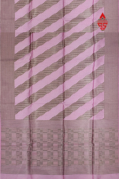 Lavender Fancy Saree With Grey Border