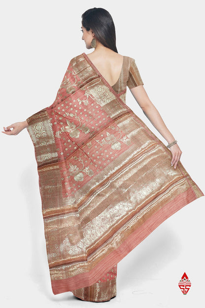 Baby Pink Beautiful Fancy Saree With Fancy Silver Zari Border