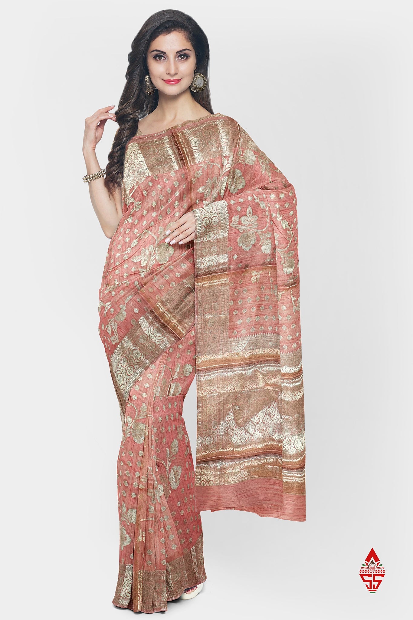 Baby Pink Beautiful Fancy Saree With Fancy Silver Zari Border