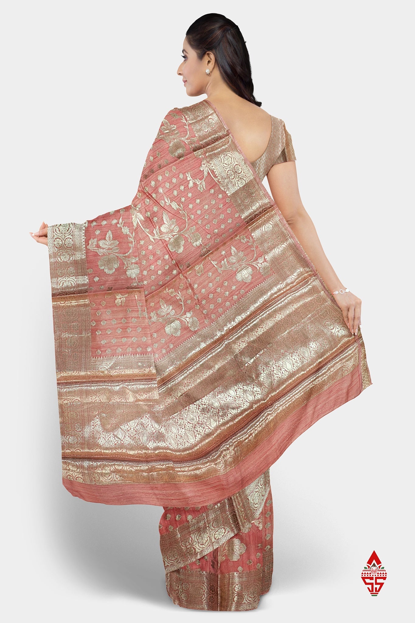 Baby Pink Beautiful Fancy Saree With Fancy Silver Zari Border
