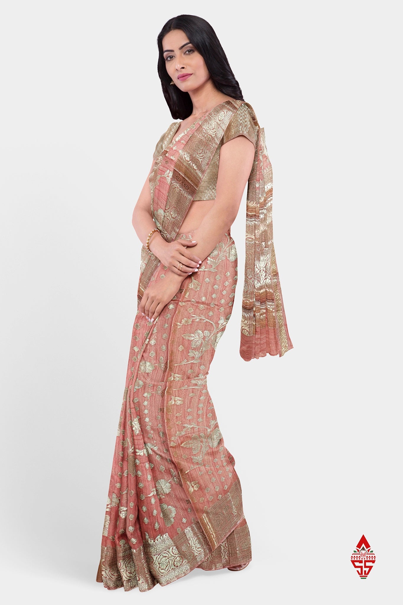 Baby Pink Beautiful Fancy Saree With Fancy Silver Zari Border