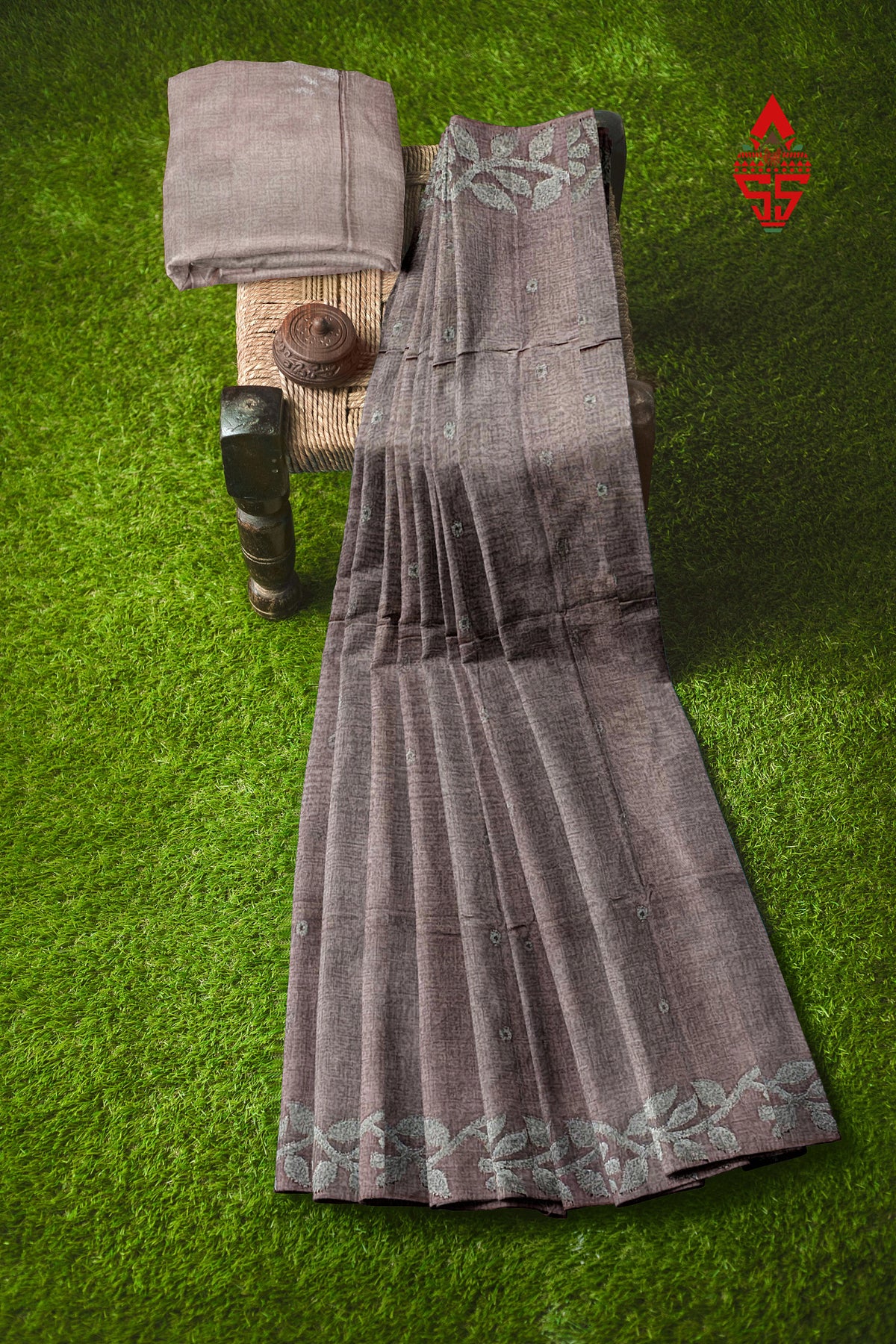 Pinkish Brown Fancy Saree With Desinger Border