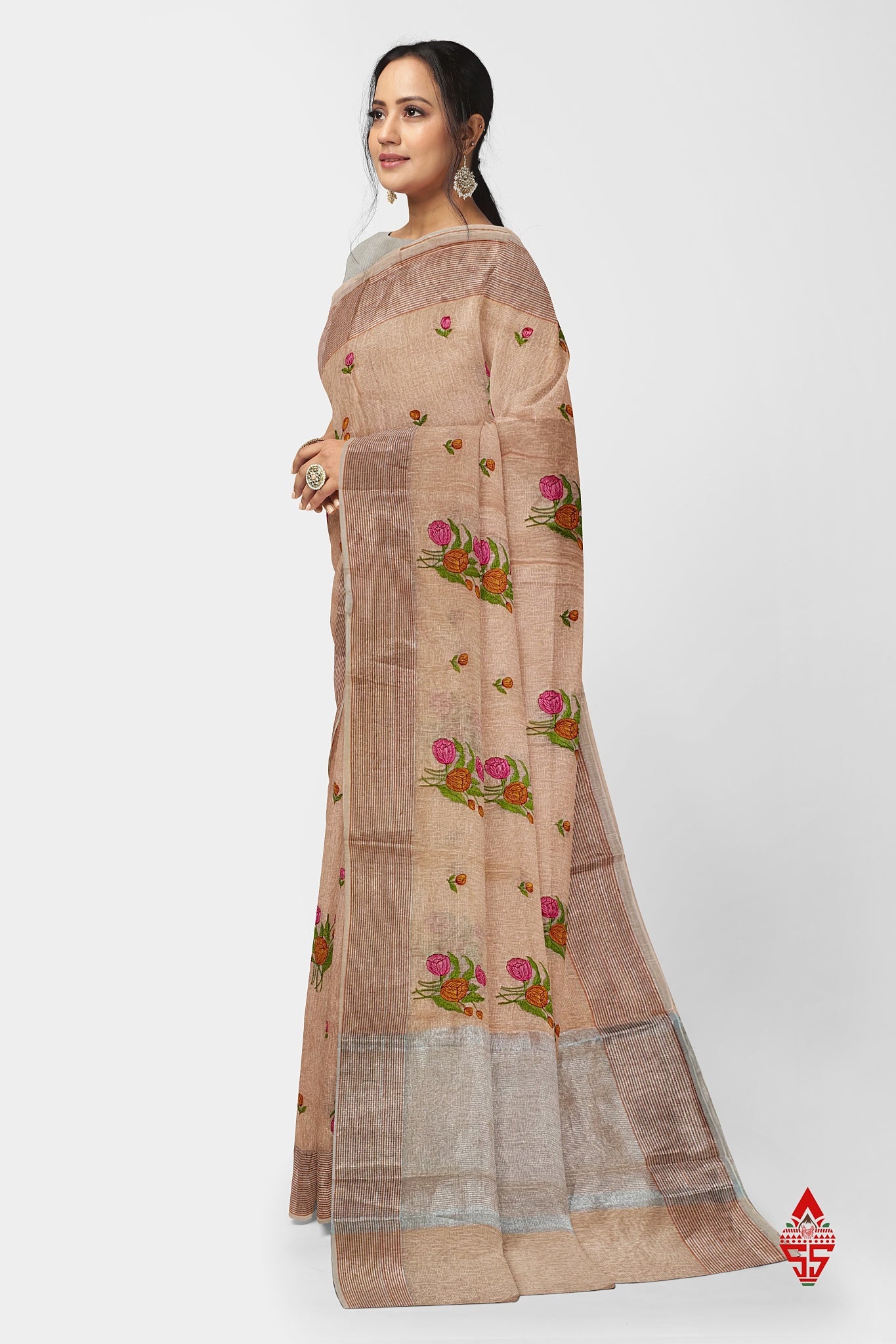 Baby Pink Beautiful Fancy Saree With Blouse