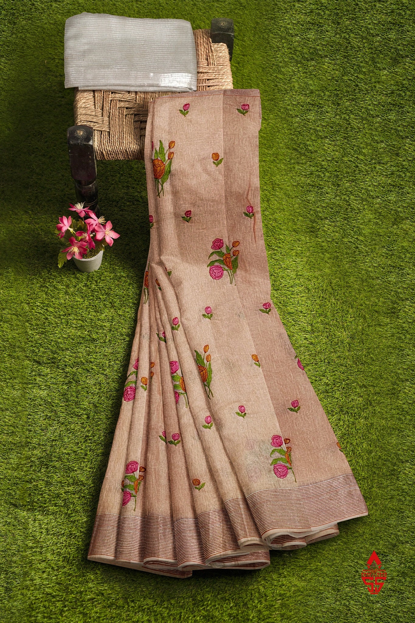 Baby Pink Beautiful Fancy Saree With Blouse