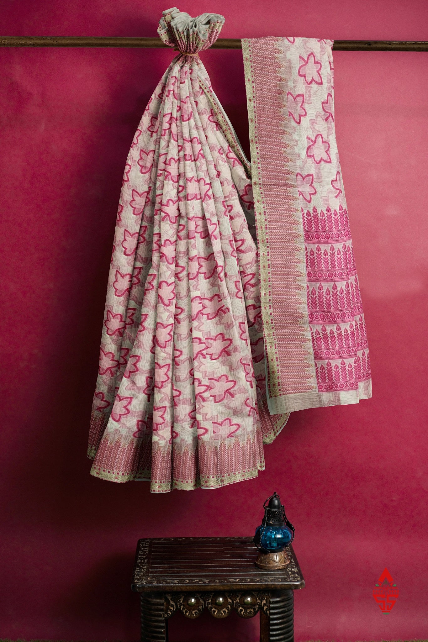 Half White Fancy Saree With designer Blouse