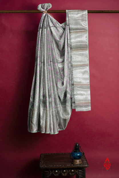 Light Lavender Semi Soft Silk Saree With Blouse
