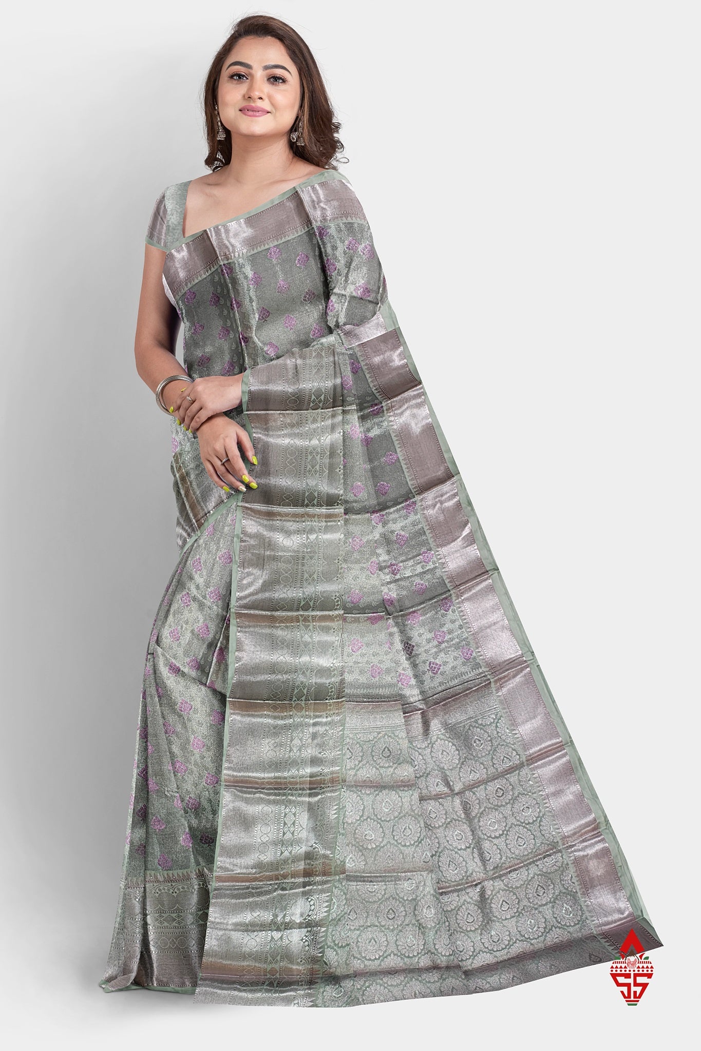 Light Lavender Semi Soft Silk Saree With Blouse