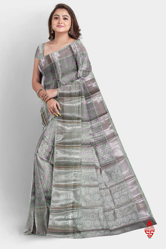 Light Lavender Semi Soft Silk Saree With Blouse