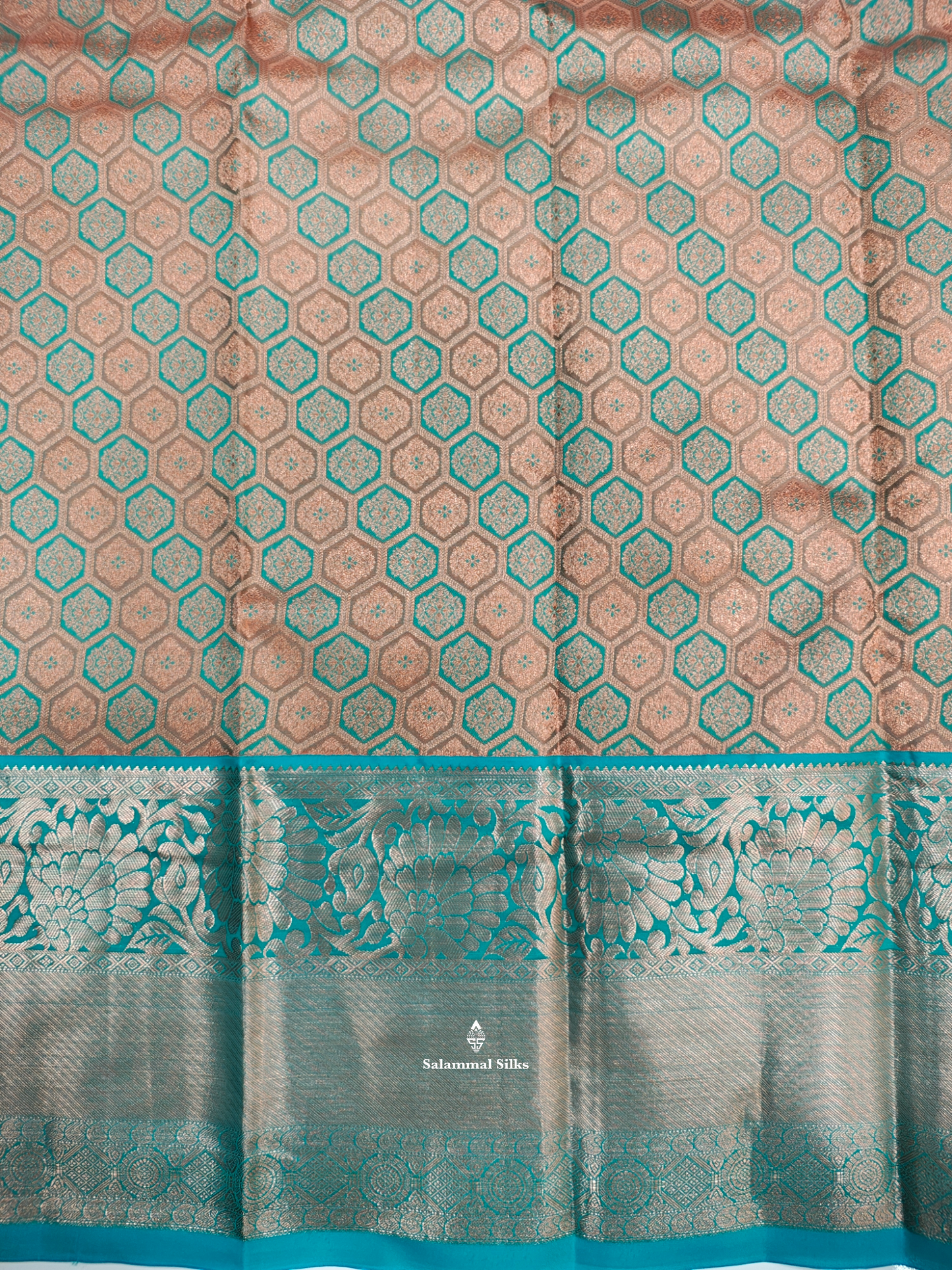 Multicolour Puremix Silk Saree With Ramar Blue Border