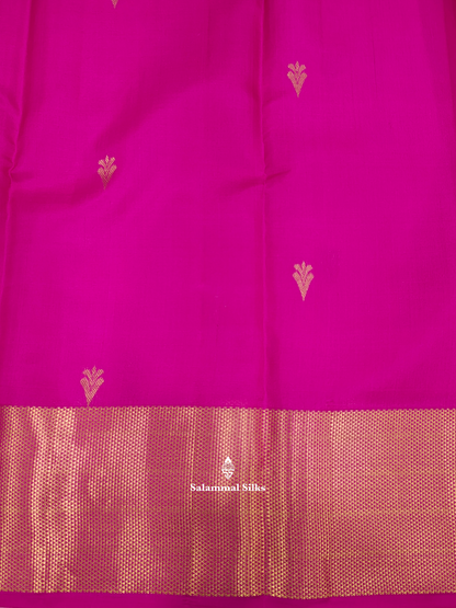 Kanjivaram Magenta Rose Pure Silk Saree With Blouse