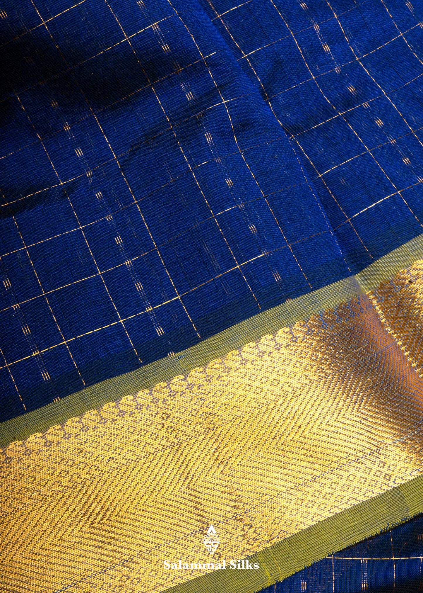 Blue Lakshadeepam With Fluorescent Green Border
