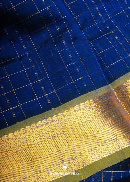Blue Lakshadeepam With Fluorescent Green Border