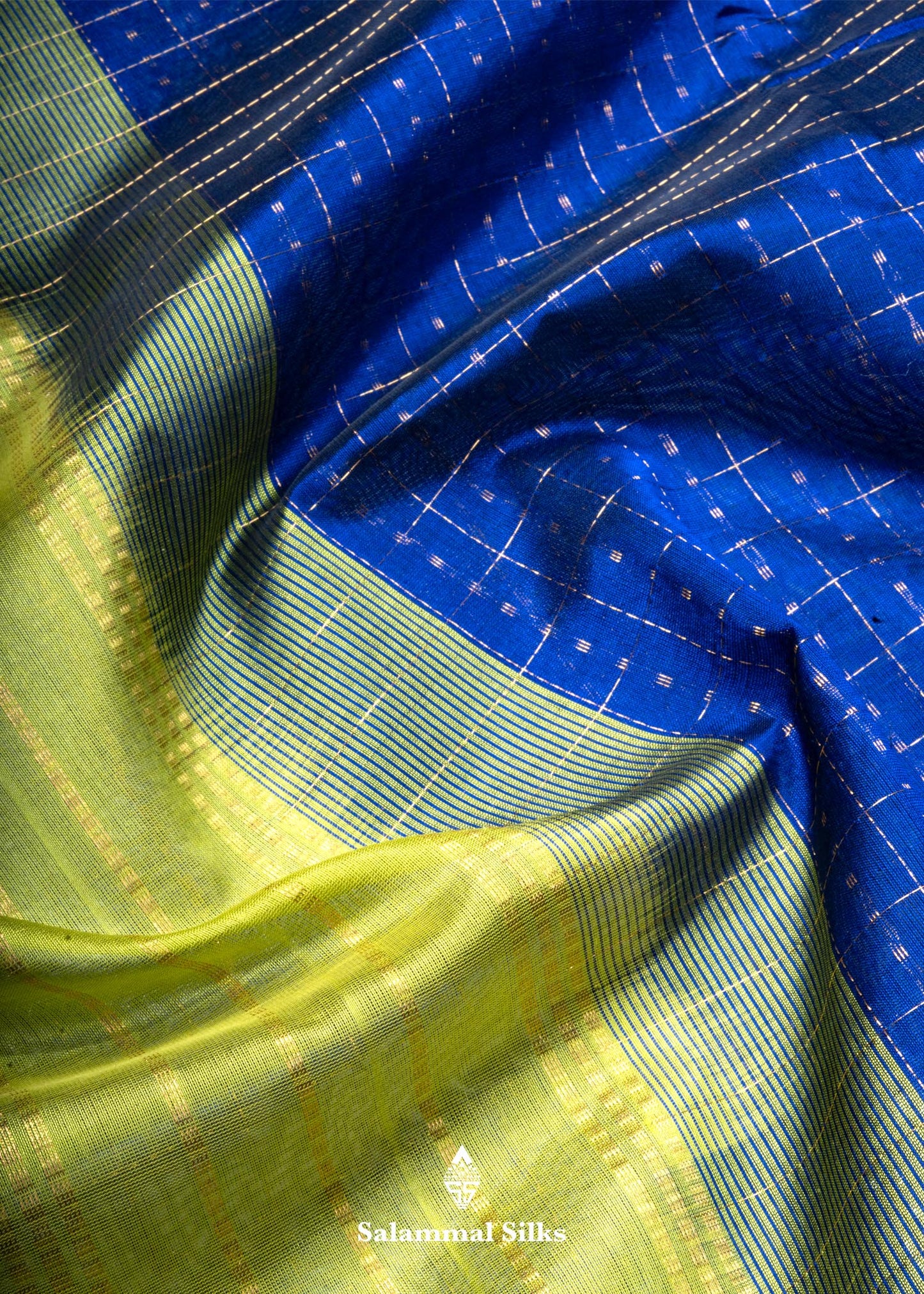 Blue Lakshadeepam With Fluorescent Green Border