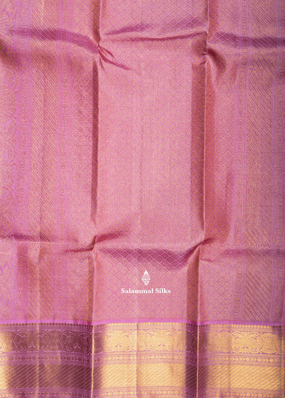 Kanjivaram Pure Silk Saree Pinkish Red With Baby Pink Border