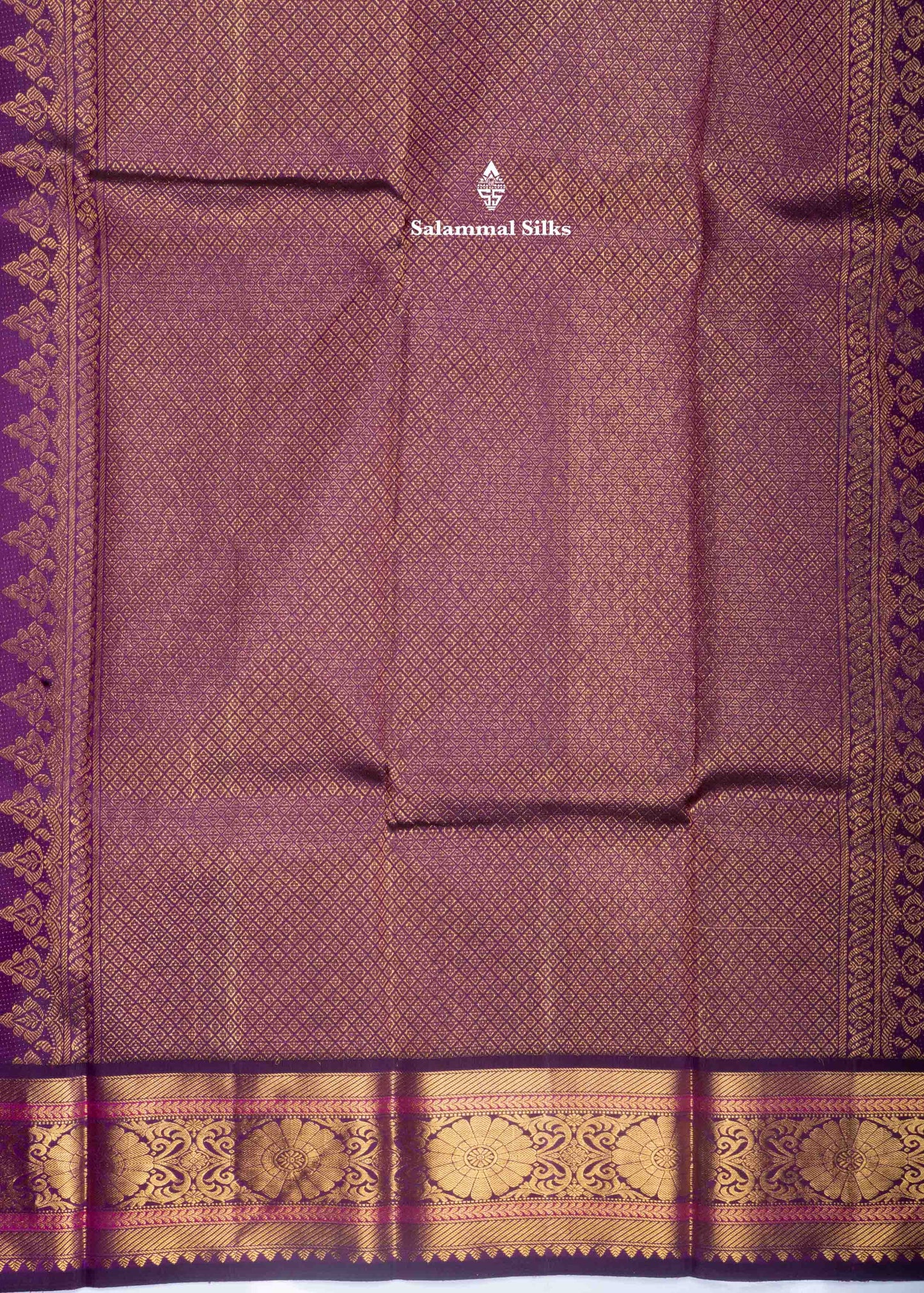 Kanjivaram Baby Pink Pure Silk Saree With Violet Border