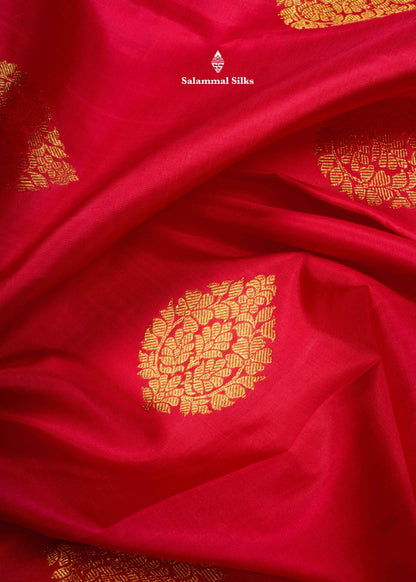 Kanjivaram Pure Silk Saree Pinkish Red With Baby Pink Border