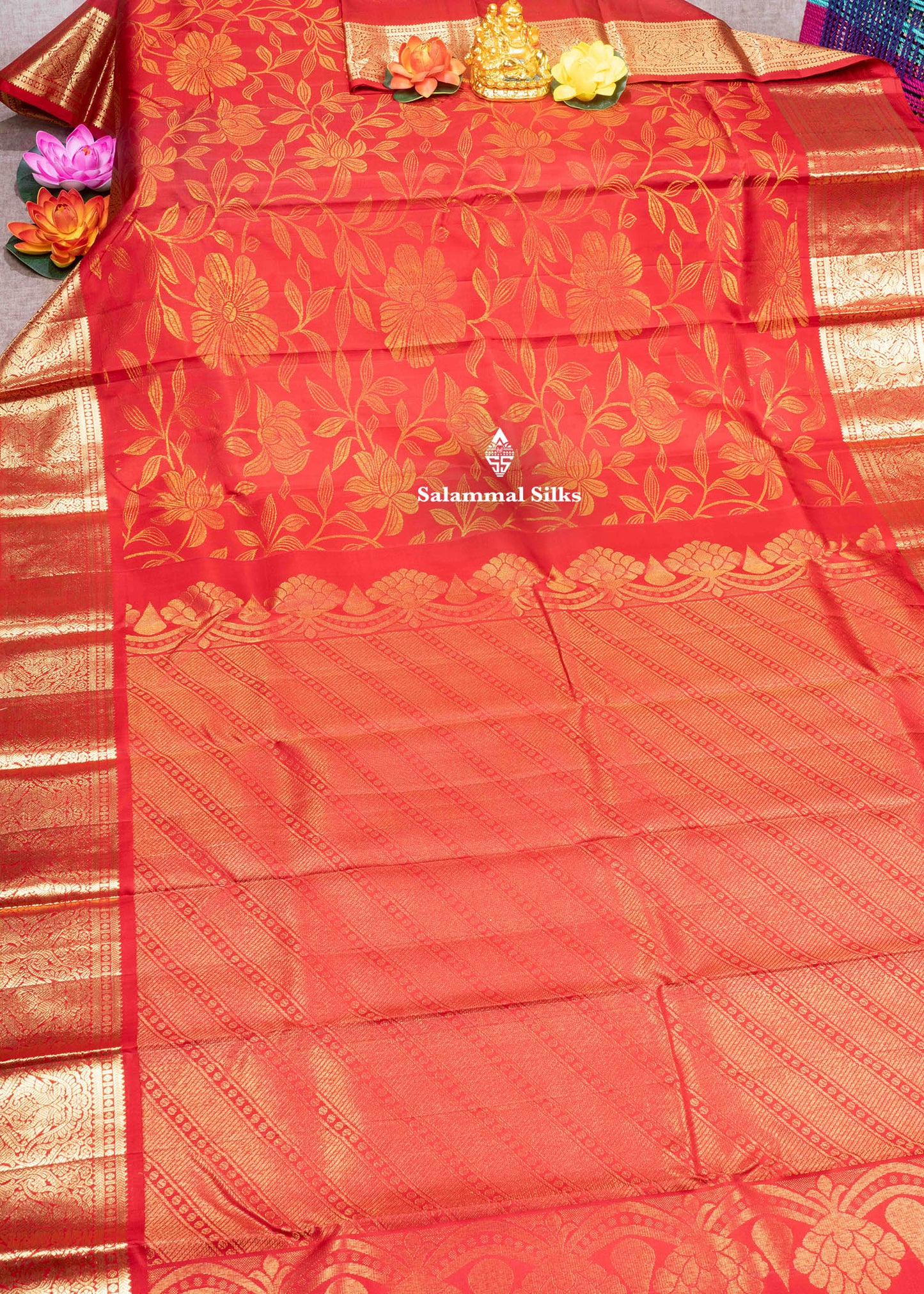 Kanjivaram Maroon Pure Silk Saree With Gold Zari Border