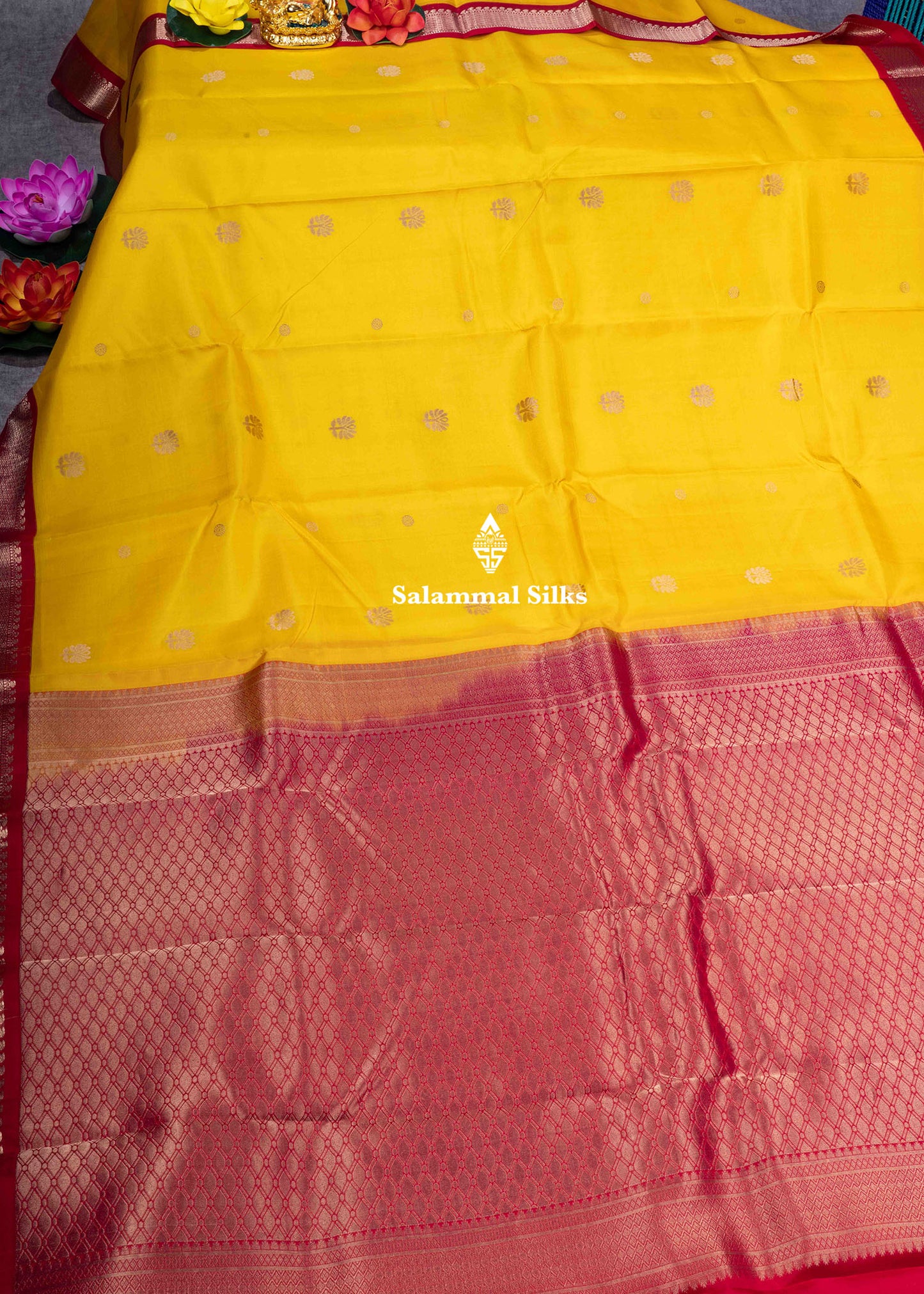 Kanjivaram Pure Silk Saree Light Green With Maroon Blouse