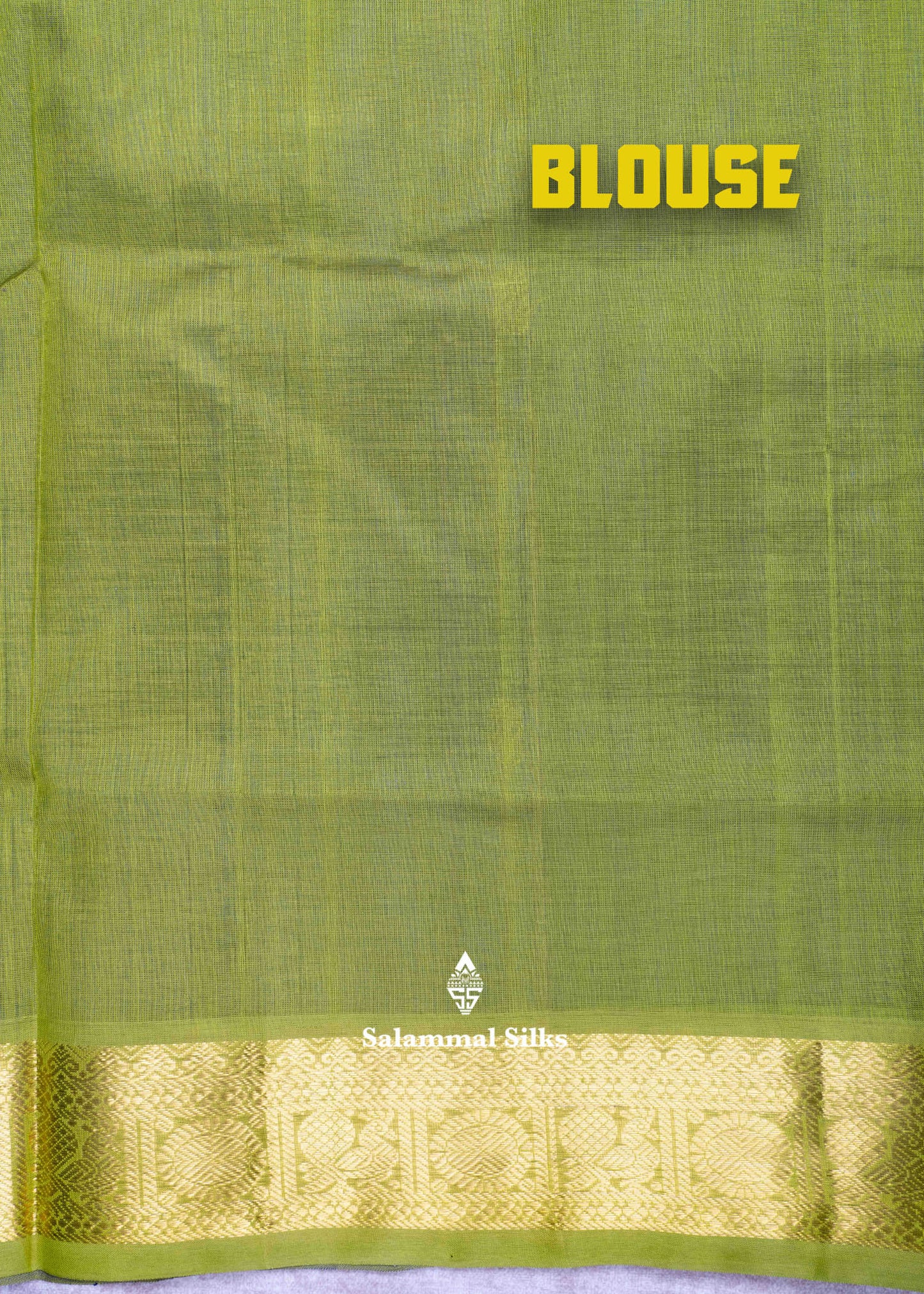 Navy Blue Pure Silk Cotton Saree With Green Blouse