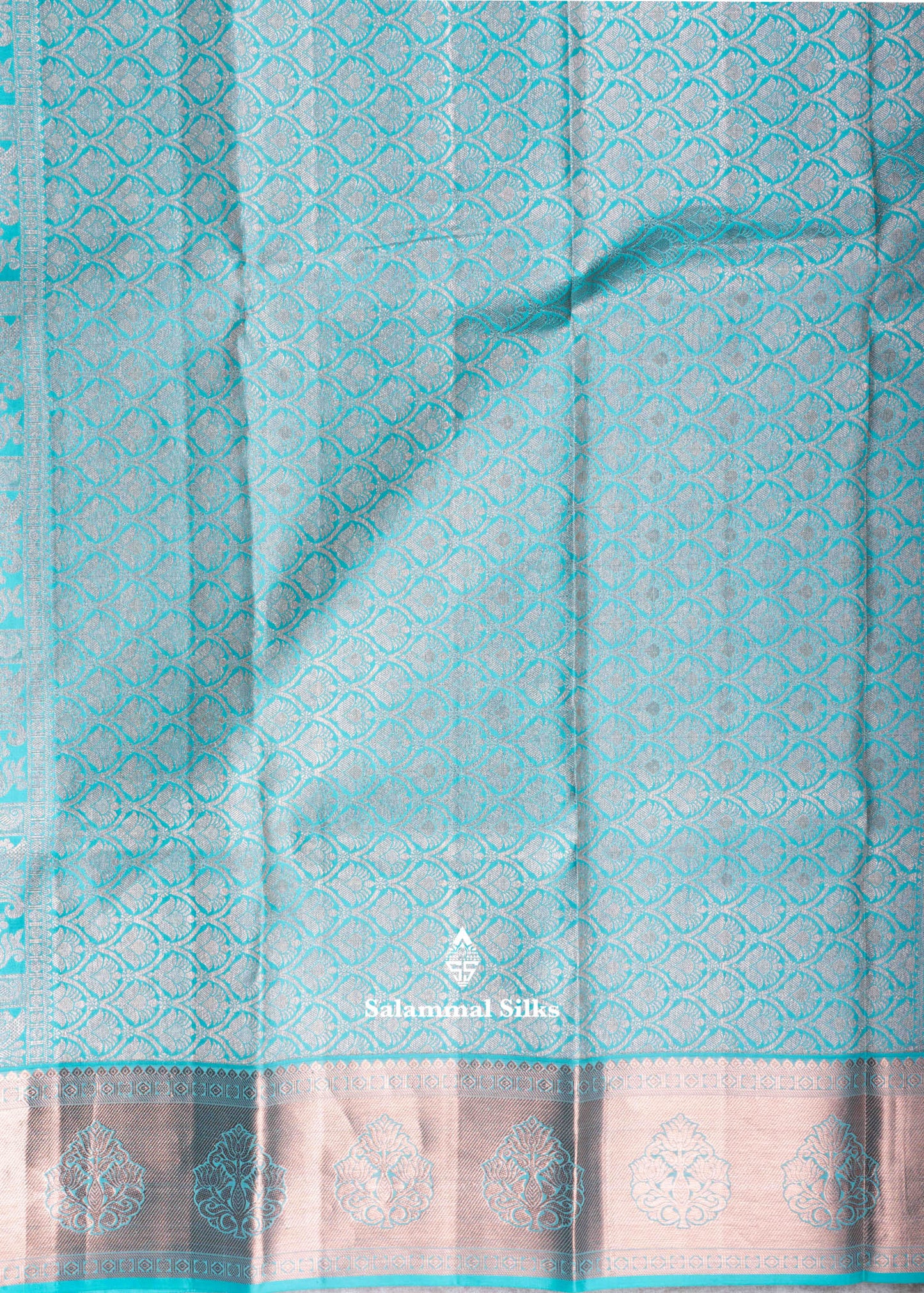 Kanjivaram Onion Pink Pure Silk Jacquard Saree With Sapphire Blue Blouse