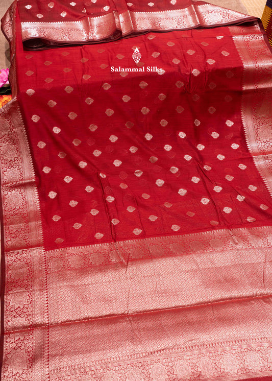 Maroon Colour Semi Linen Saree With Grand Blouse