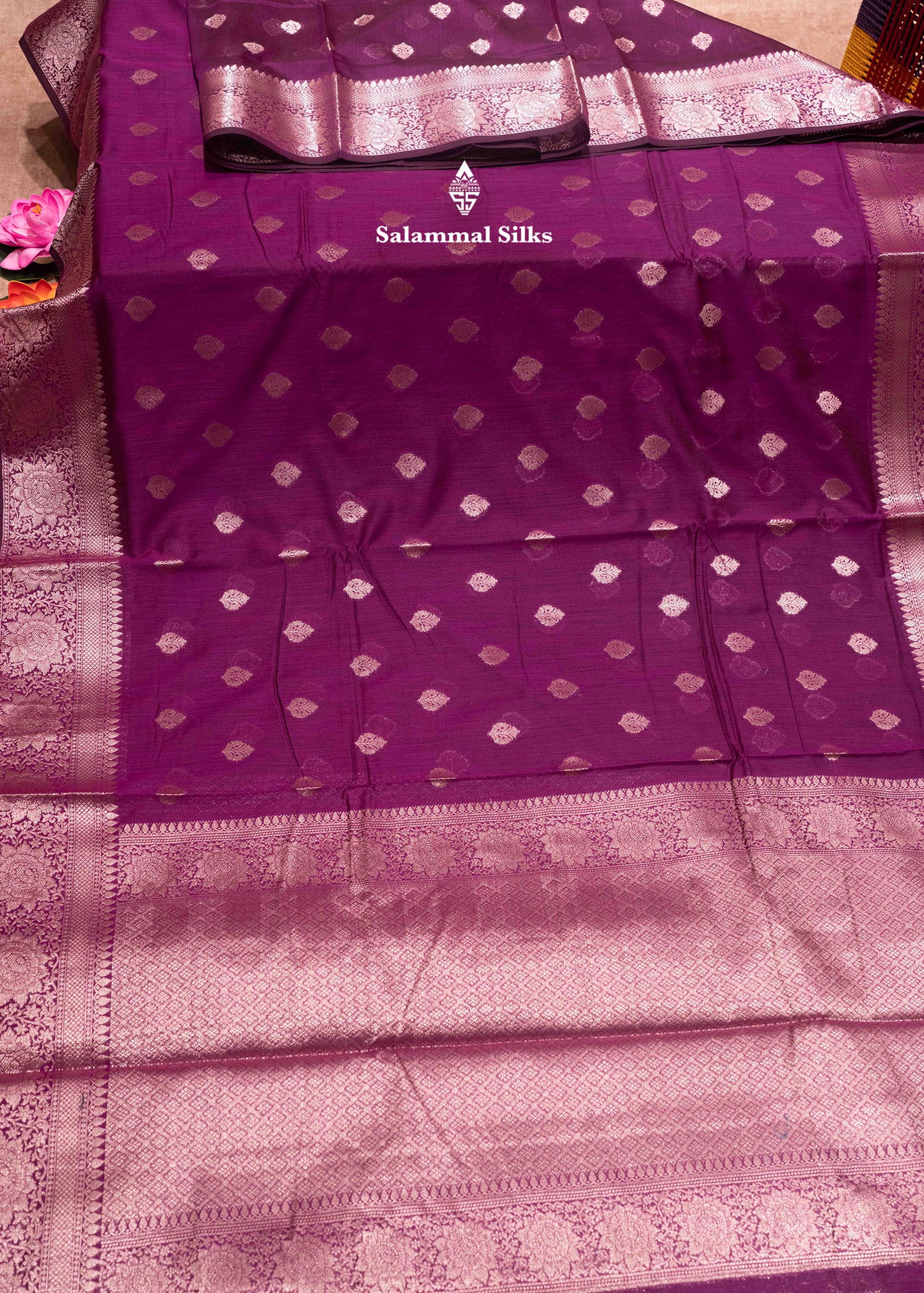 Maroon Colour Semi Linen Saree With Grand Blouse