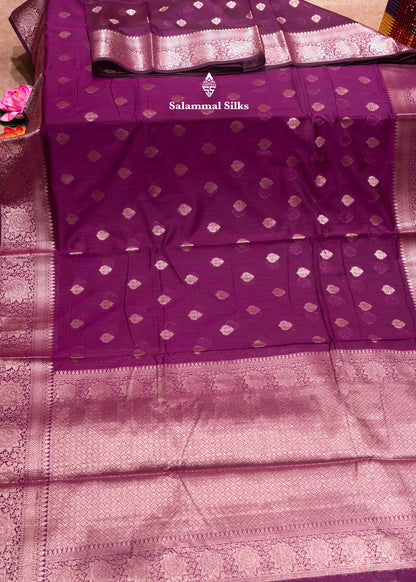 Maroon Colour Semi Linen Saree With Grand Blouse