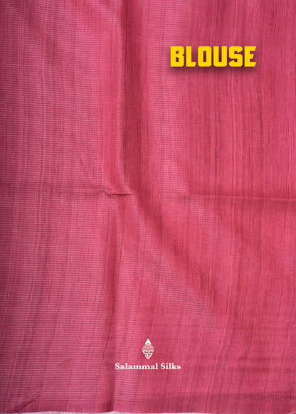 Chocolate Colour Fancy Semi Tussar Saree Without Border