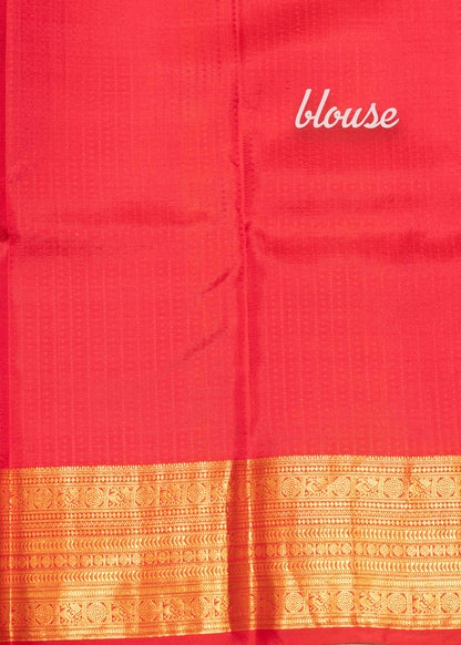 Manthulir Yellow Pure Kanjivaram Silk Saree With Traditional Gold Zari Border