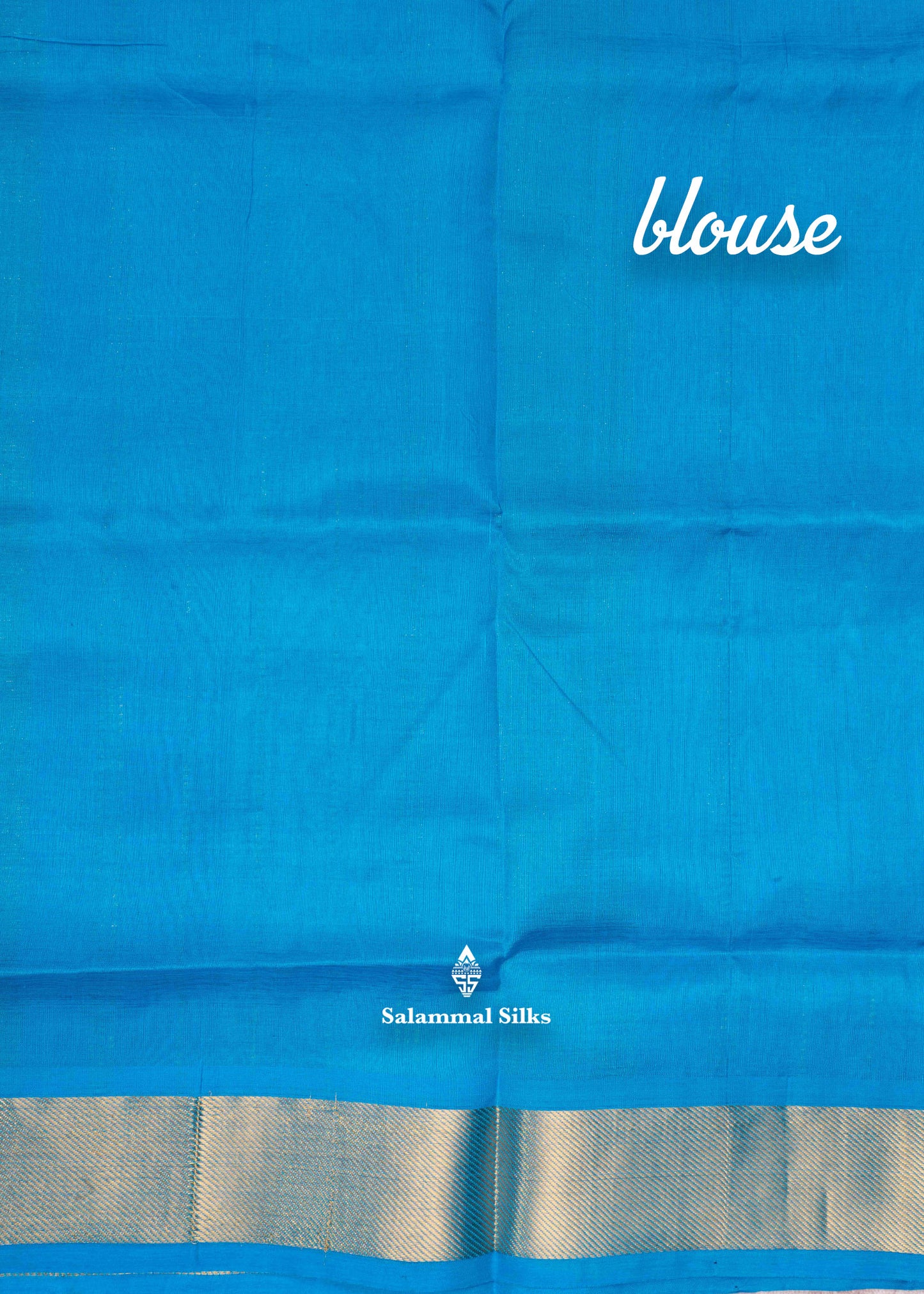 Sandal Pure Silk Cotton Saree With Sky Blue Blouse