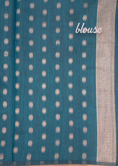 Navy Blue Colour Cotton Mix Saree With Fancy Border