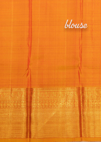 Korvai Maroon Colour Kanjivaram Pure Silk Saree With Mustard Yellow Border