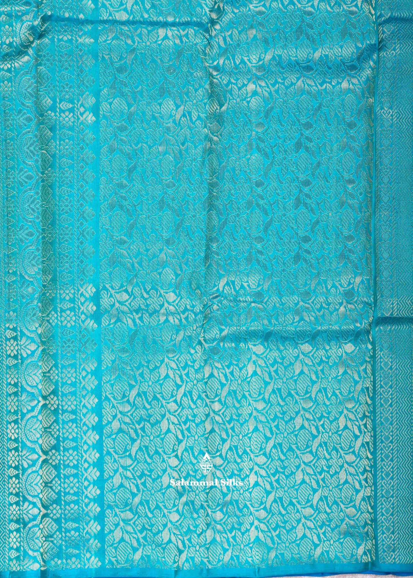 Kanjivaram Blue Fancy Pure Silk Saree With Sea Green Blouse