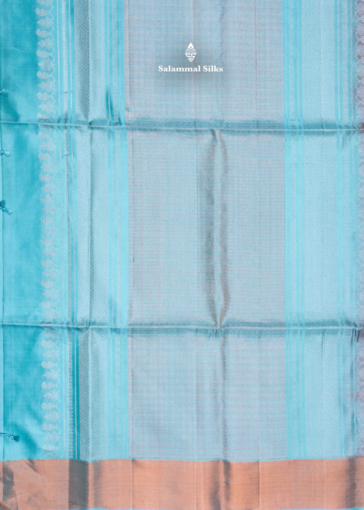 Kanjivaram Peach Colour Pure Soft Silk Saree With Sapphire Blue Blouse