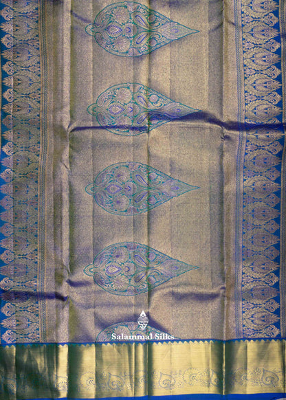 Kanjivaram Parrot Green Silk Saree With Grand Blouse