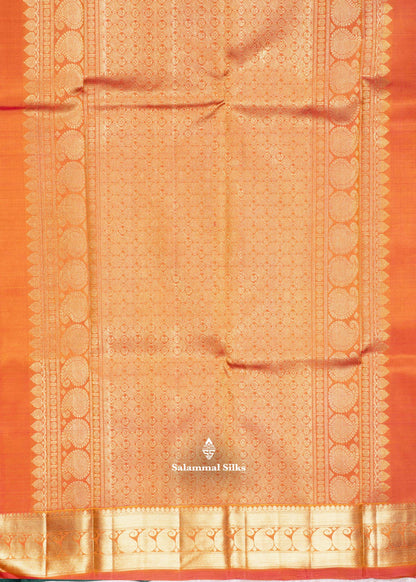Kanjivaram Mustard Yellow Pure Silk Saree With Maroon Shade Blouse