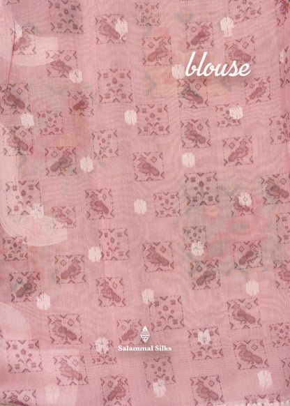 Pastal Blue Fancy Cotton Mix Saree With Thread Work Border
