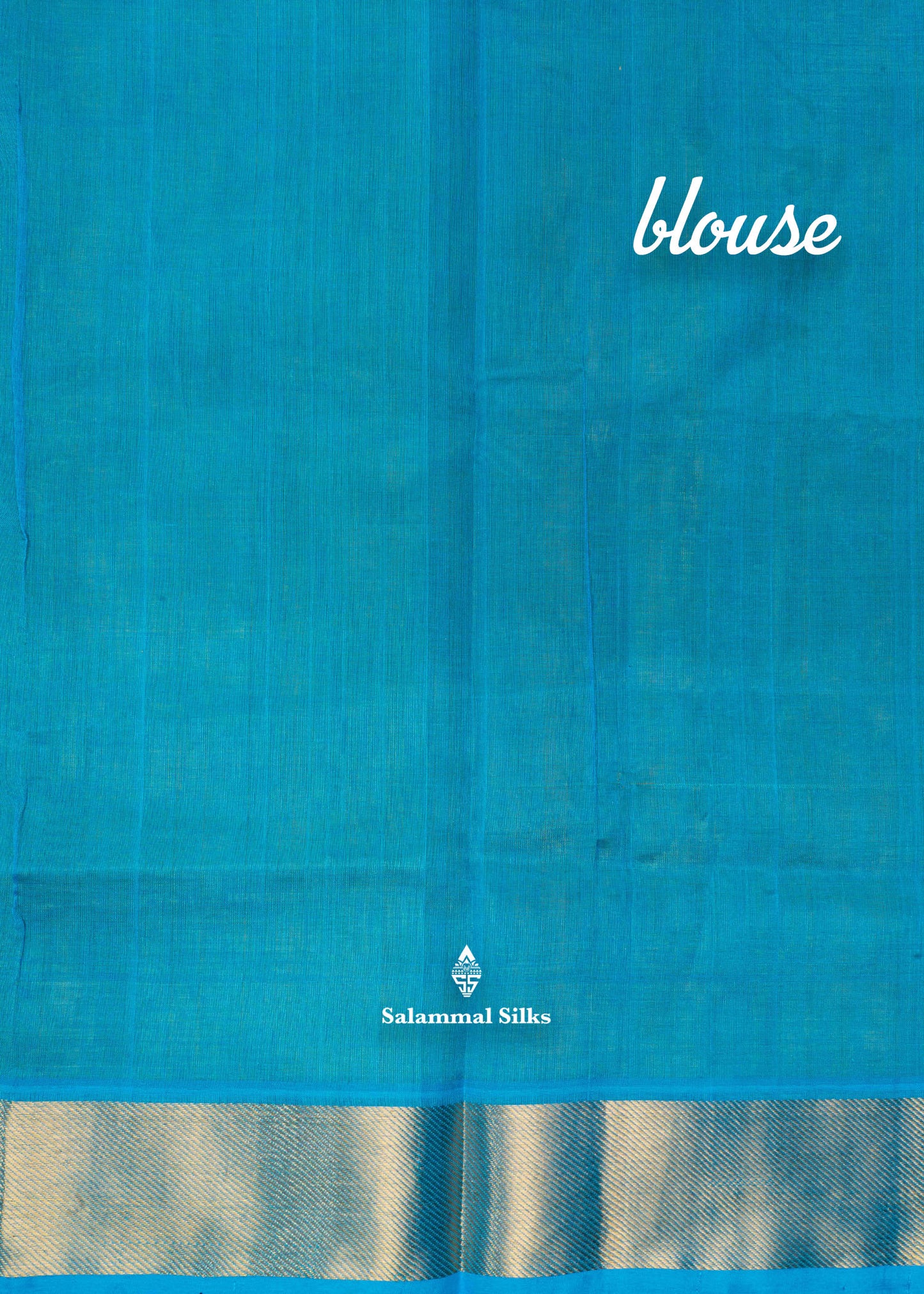 Green Pure Silk Cotton Saree With Sky Blue Blouse