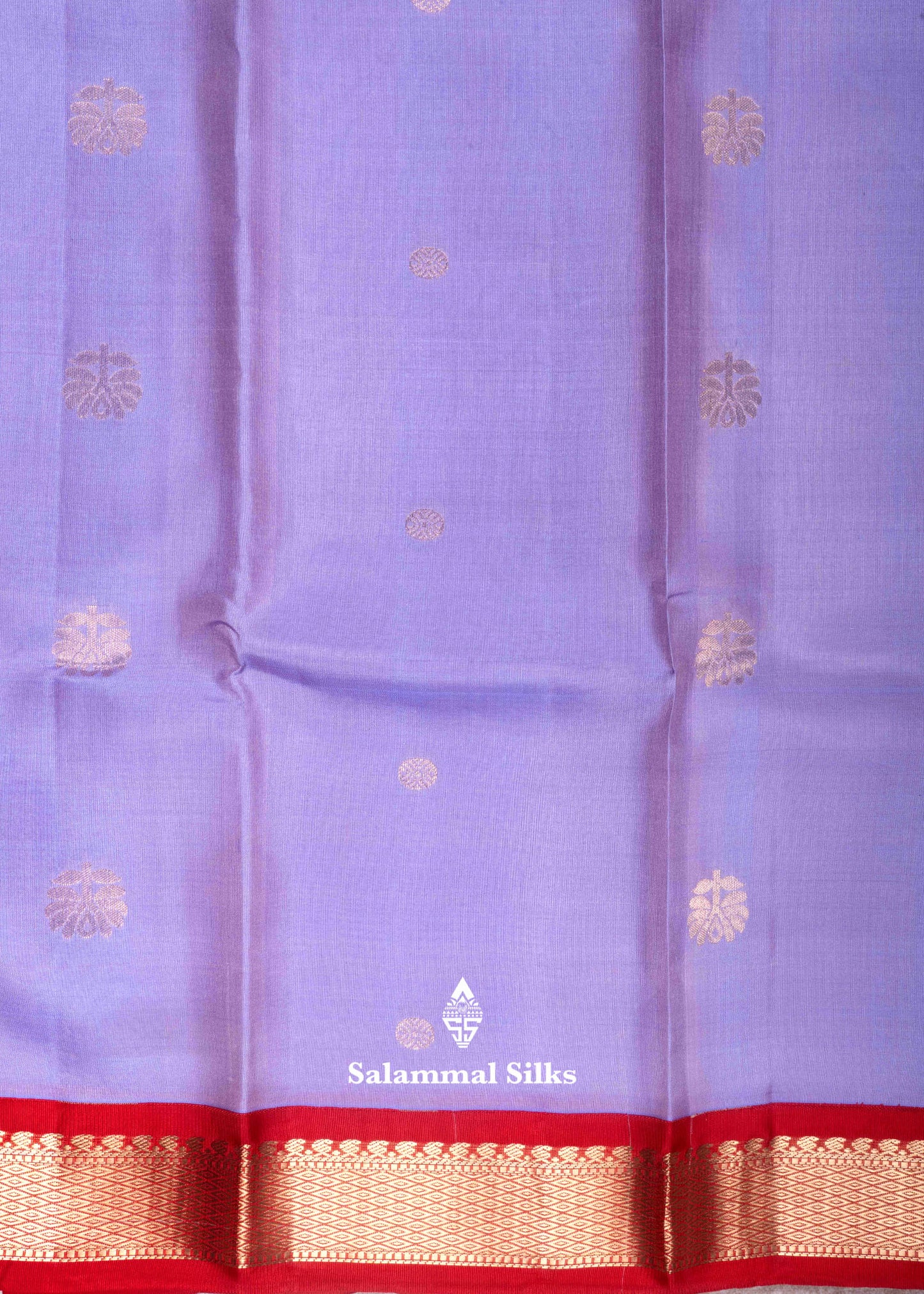 Kanjivaram Pure Silk Saree Lavender With Maroon Border