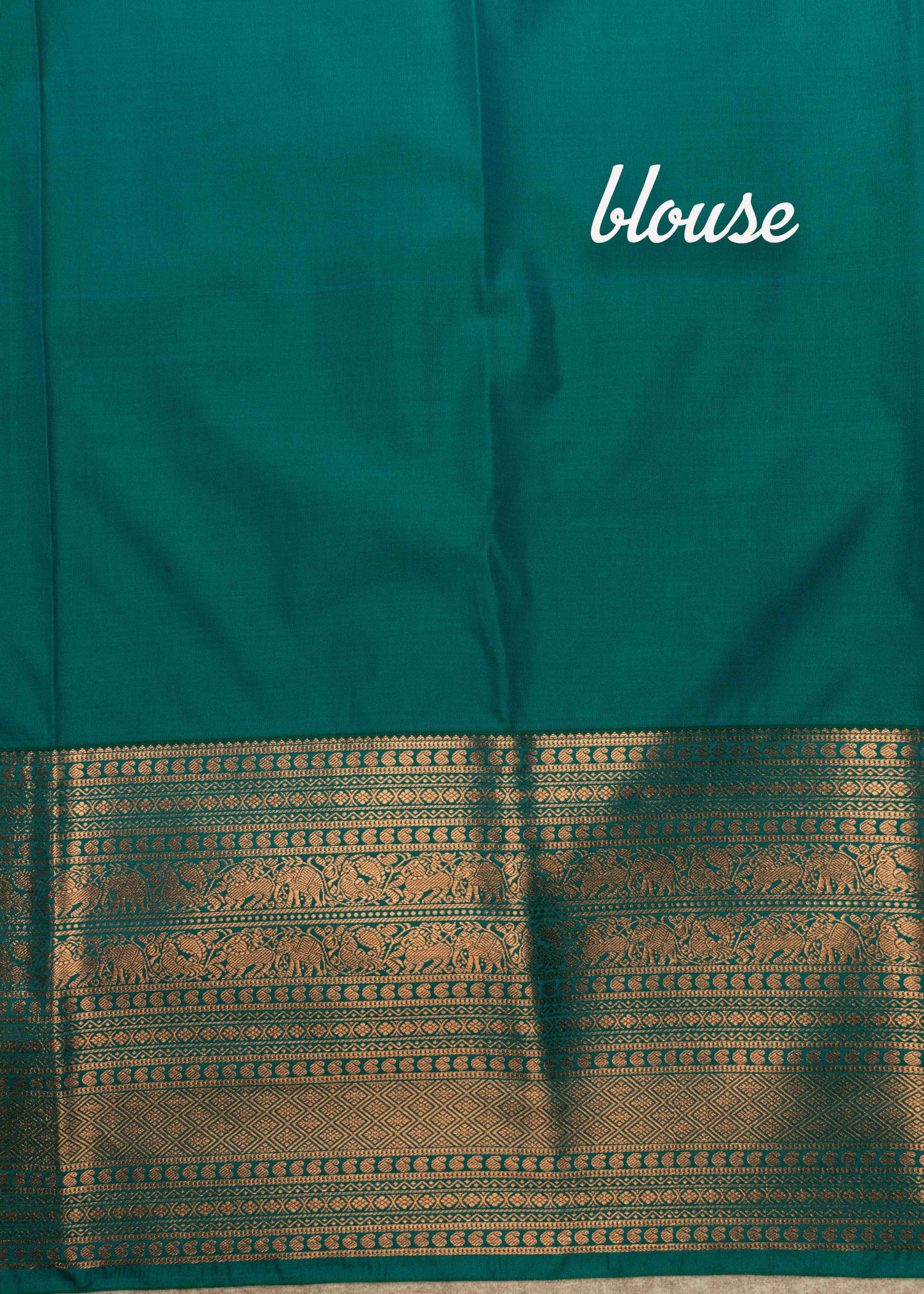 Navy Blue Semi Silk Saree With Copper Zari Traditional Long Size Border