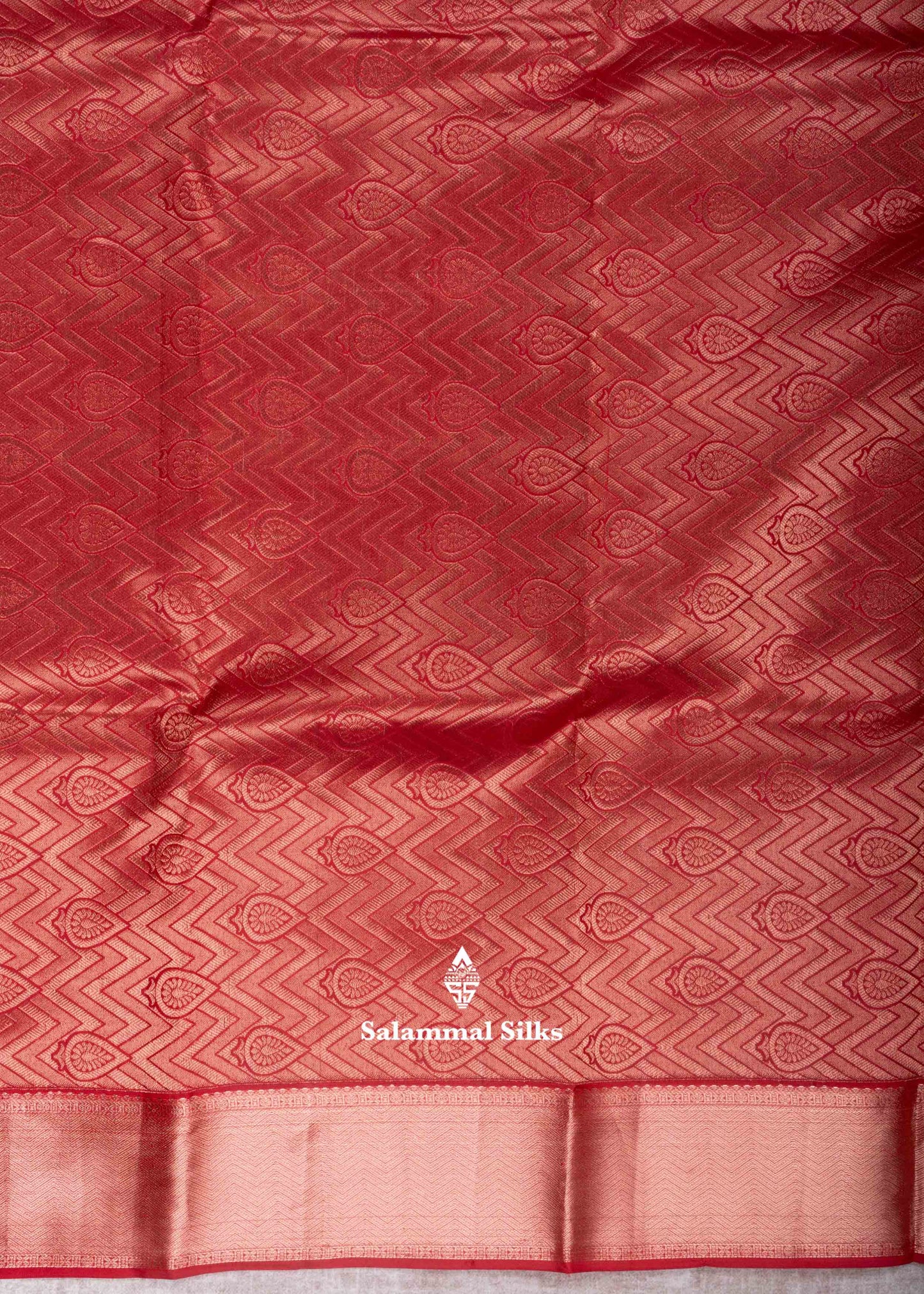 Kanjivaram Mustard Yellow Pure Silk Jacquard Saree With Red Blouse