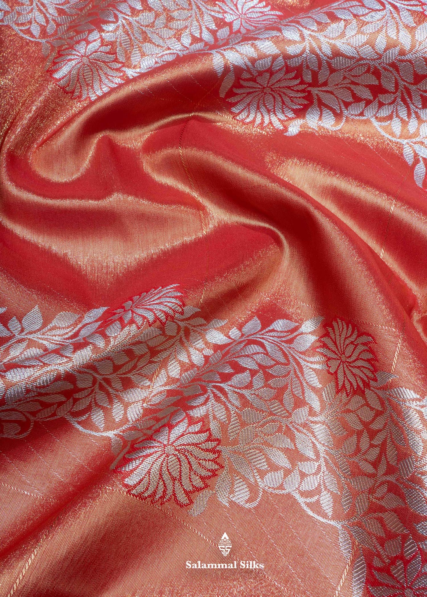 Orange Colour Fancy Semi Silk Saree With Gold Zari Border