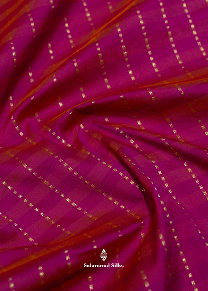 9 Yards Semi Silk Saree Maroon & Brown Colour with Green Border