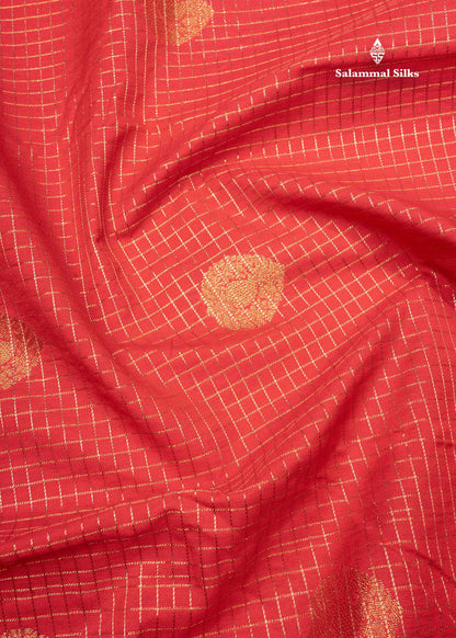 Chilly Red Colour Semi Silk Saree With Copper Zari Bottle Green Border