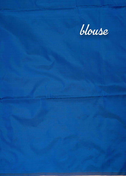 Maroon Colour Semi Soft Silk Saree With Royal Blue Blouse