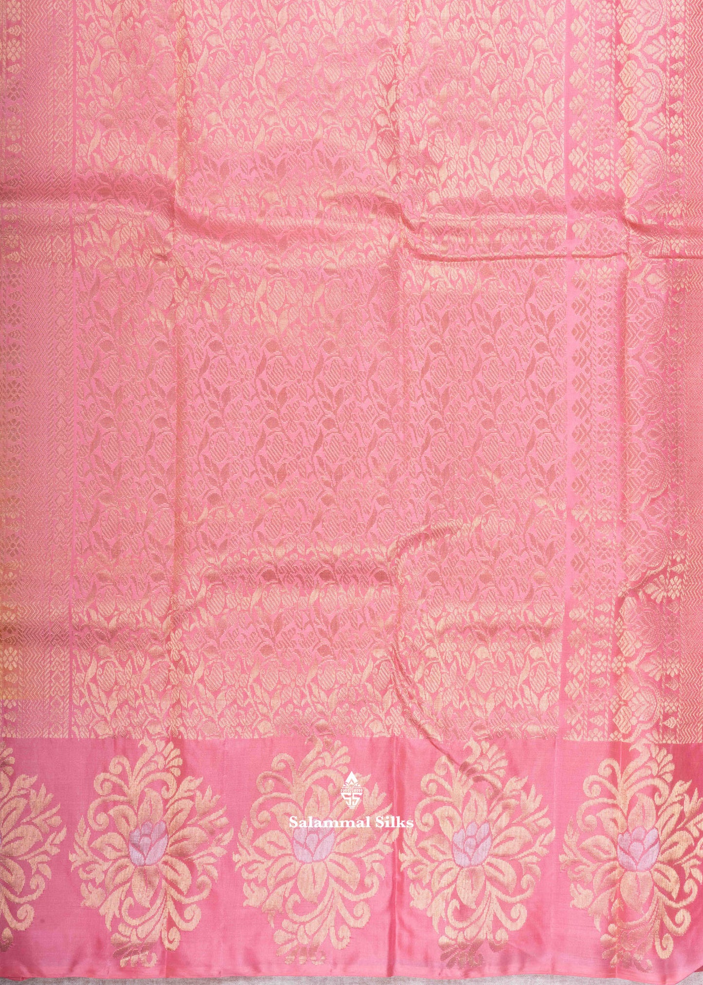 Kanjivaram Yellow Silk Saree With Baby Pink Blouse