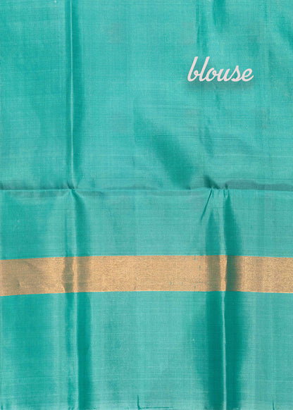 Violet Colour Pure Kanjivaram Soft Silk Saree With Rexona Green Border