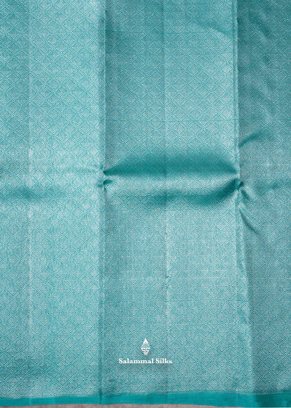 Kanjivaram Silver Colour Fancy Pure Silk Saree With Rexona Green Blouse