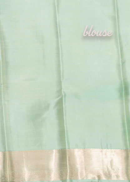 Purple Colour Kanjivaram Pure Silk Saree With Silver Zari Small Traditional Border