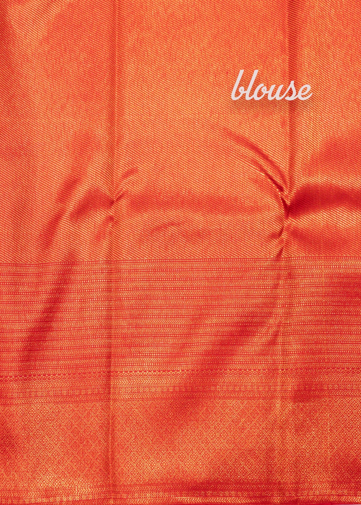 Tomato Red Colour Kanjivaram Pure Silk Saree with Copper Zari Long Border